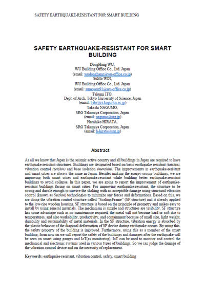 SAFETY EARTHQUAKE-RESISTANT FOR SMART BUILDING